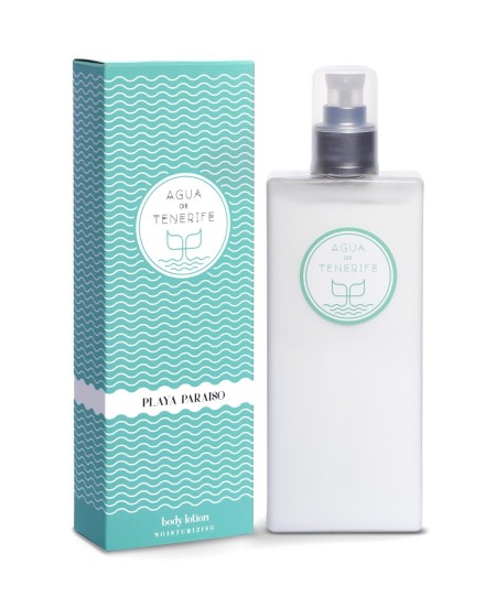 Shop Agua de Tenerife  LAS FRAGANCIAS DE LA ISLA: Playa Paraiso Body Lotion 250 ml.
A refined and elegant perfume, Playa Paraiso evokes the sensation of white-capped ocean waves breaking against the rocks.